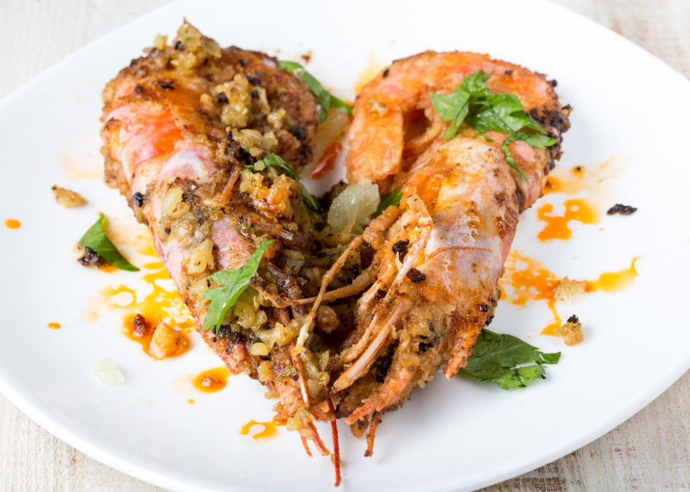 Headon, garlicfried shrimp Sushi Day